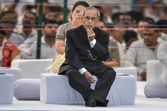 New Delhi: Former president Pranab Mukherjee after paying tribute to former prime minister Rajiv Gandhi on his 28th death anniversary, at his memorial 'Veer Bhumi' in New Delhi, Tuesday, May 21, 2019. (PTI Photo/Ravi Choudhary)(PTI5_21_2019_000046B)