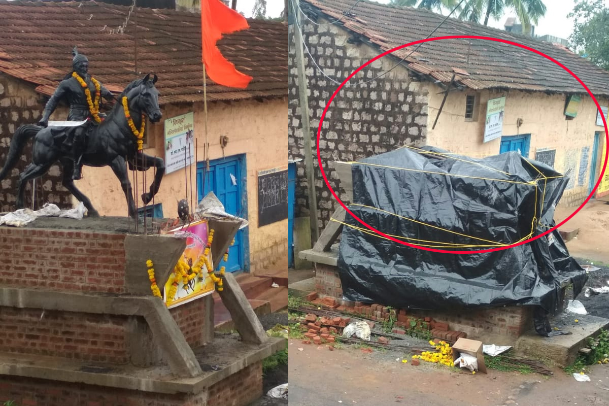 शिवाजी महाराजांचा पुतळा सरकारनं रातोरात हटवला, शिवभक्तांमध्ये संतापाची लाट