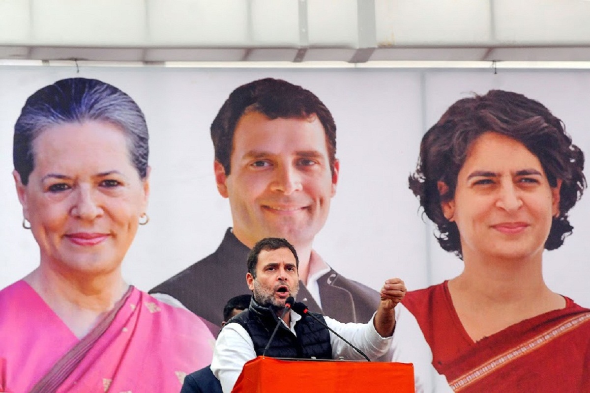 New Delhi: Congress leader Rahul Gandhi speaks during an election campaign rally ahead of the State Assembly Polls at Kalyan Puri in New Delhi, Wednesday, Feb. 5, 2020. (PTI Photo)
(PTI2_5_2020_000225B)