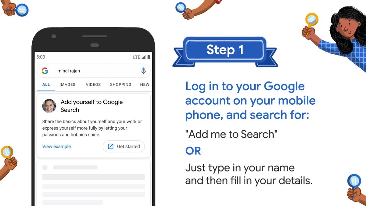 त्यानंतर 'add me to search' हा पर्याय गुगलवर अपलोड करा. 'add yourself to google search' हा पर्याय आपल्याला गुगलकडून दाखवण्यात येईल त्यानंतर 'add me to search' हा पर्याय गुगलवर अपलोड करा. 'add yourself to google search' हा पर्याय आपल्याला गुगलकडून दाखवण्यात येईल