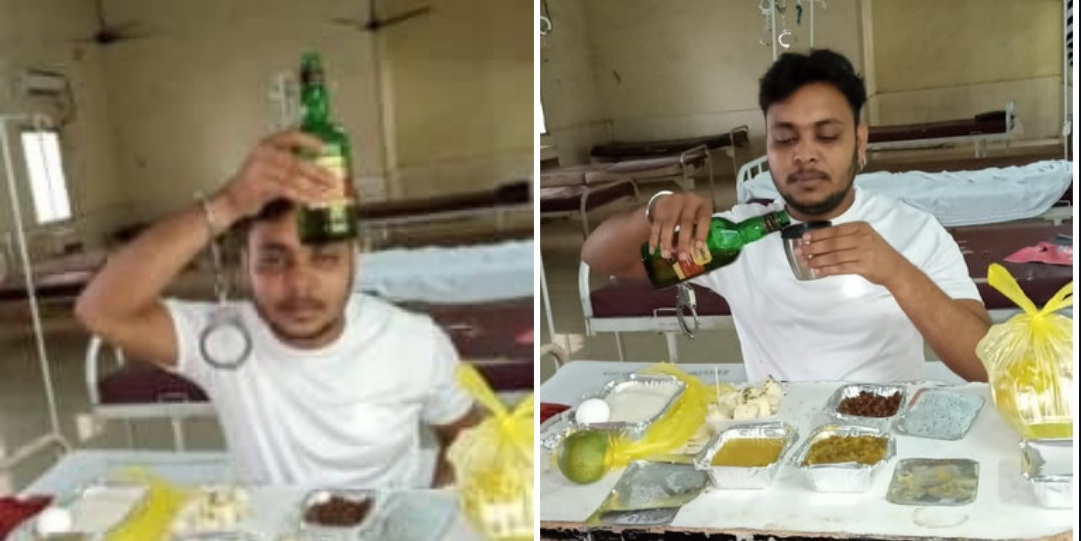 COVID सेंटरमध्येच आरोपीने केली दारु पार्टी, पोलिसांची अब्रू चव्हाट्यावर