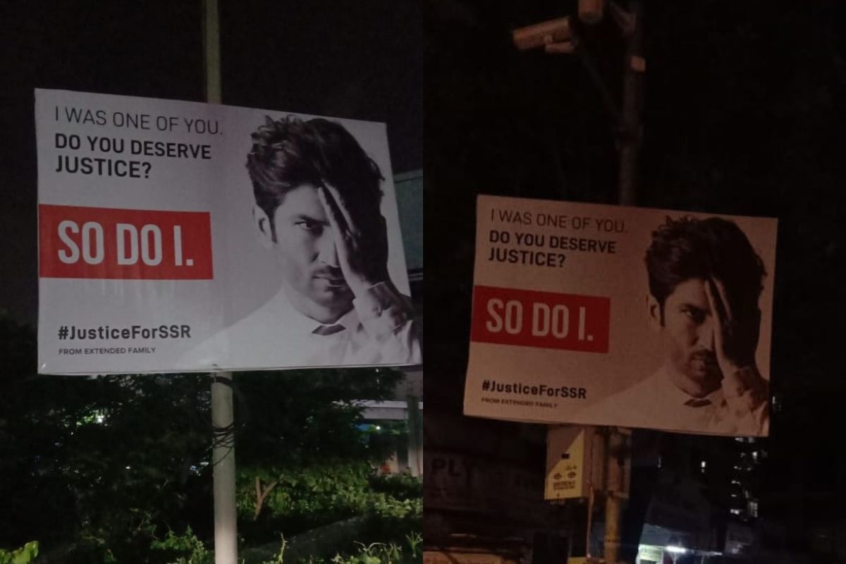 सोशल मीडियानंतर आता मुंबईतील रस्त्यांवर #justiceforsushant चे पोस्टर्स, VIDEOS आले समोर