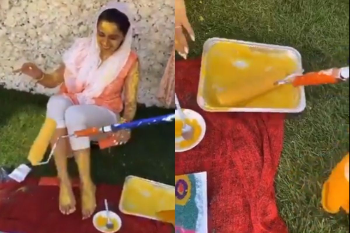 कोरोना काळात नवरीला अशी लावली हळद, लोक म्हणाले मंगळसूत्र घालायला ड्रोनच मागवा, पाहा VIDEO