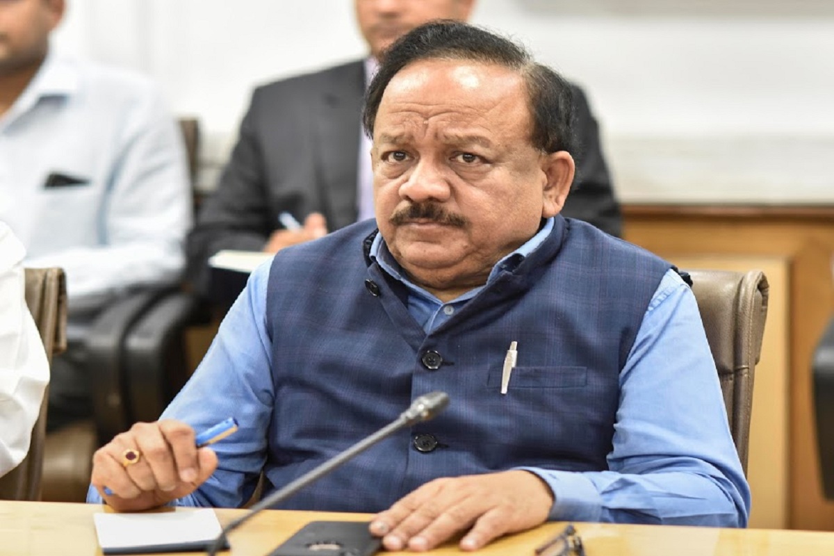 New Delhi: Union Health Minister Harsh Vardhan chairs a meeting with Group of Ministers (GOM) on Coronavirus or COVID19, in New Delhi, Wednesday, March 4, 2020. (PTI Photo/Manvender Vashist)(PTI04-03-2020_000152B)
