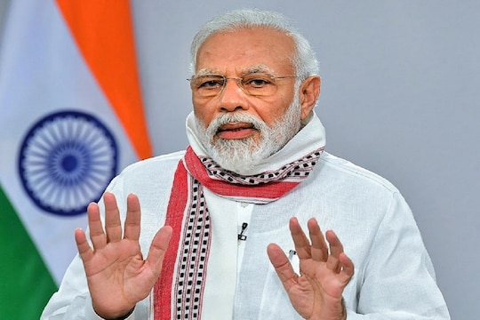 New Delhi: Prime Minister Narendra Modi addresses the nation on COVID-19 via a video link, in New Delhi, Tuesday, April 14, 2020. PM Modi announced extension of the ongoing lockdown till May 3.(PIB/PTI Photo)(PTI14-04-2020_000210B)