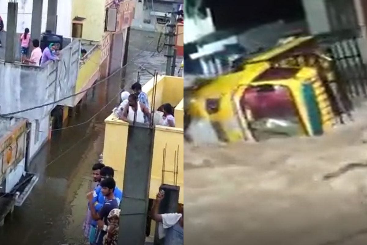 VIDEO : पुरानं कंबरडं मोडलं; पाण्यात वाहून गेल्या गाड्या, घर सोडून छतावर राहायची आली वेळ