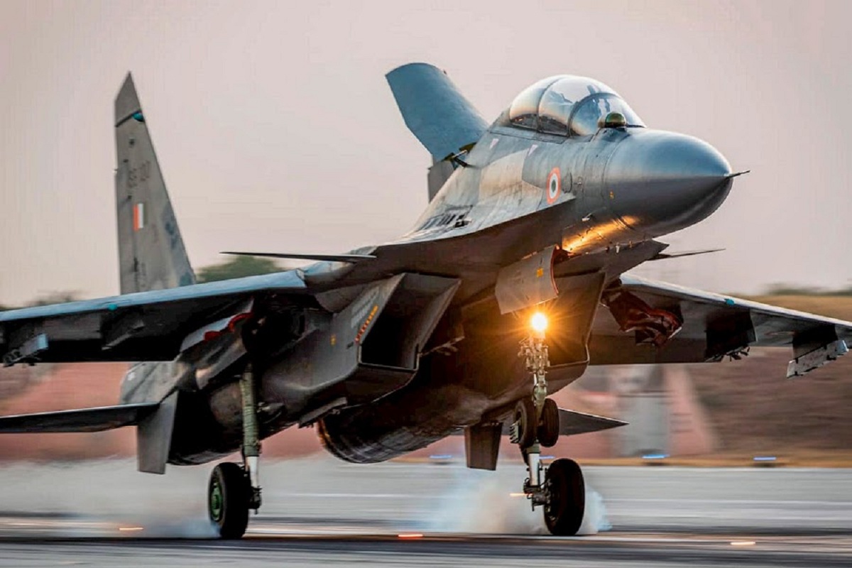 Mont-de-Marsan: In this IAF HO is seen an IAF Su-30 land during Garuda-VI 2019, a bilateral Indo-French large force employment warfare exercise hosted by French Air Force (FAF) from July 1 to July 12, at Mont-de-Marsan in France, before their return to India on July 19, 2019. (PTI Photo) (PTI7_19_2019_000234B)