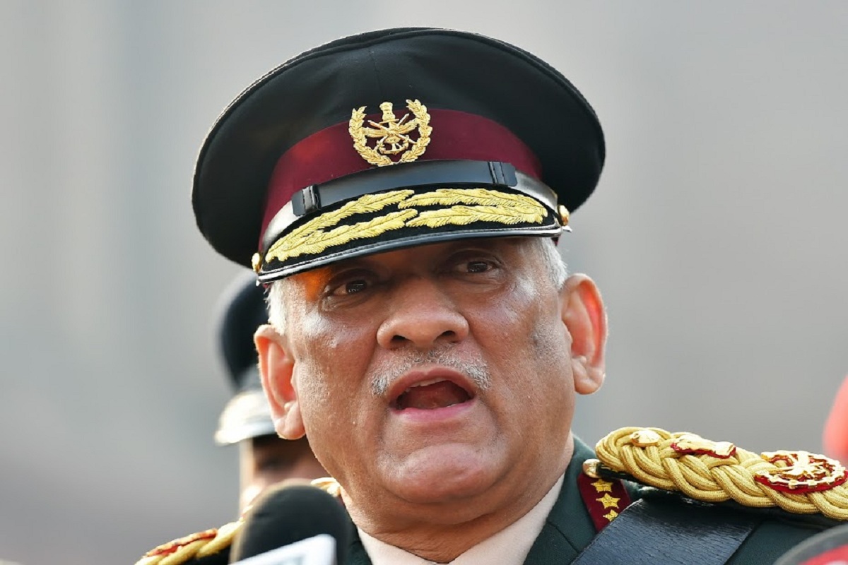 New Delhi: India's first Chief of Defence Staff (CDS) Gen Bipin Rawat interacts with media after inspecting the Guard of Honour at South Block, in New Delhi, Wednesday, Jan 1, 2020. (PTI Photo/Kamal KIshore) (PTI1_1_2020_000008B)