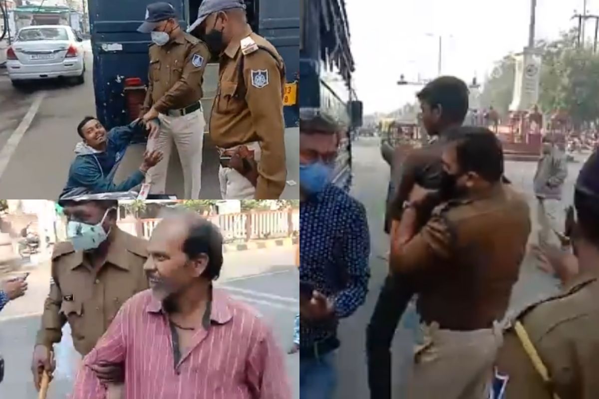 VIDEO : कोणी रस्त्यात बसून रडतयं, कोणाला पोलिसांनी उचलून गाडीत टाकलं; इंदूरमध्ये नियम मोडणाऱ्यांचे असे हाल