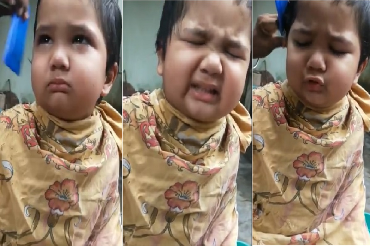 'अरे क्या कर रहे हो', केस कापताना चिमुरड्यानं न्हाव्यालाच दिली धमकी, VIRAL VIDEO एकदा पाहाच