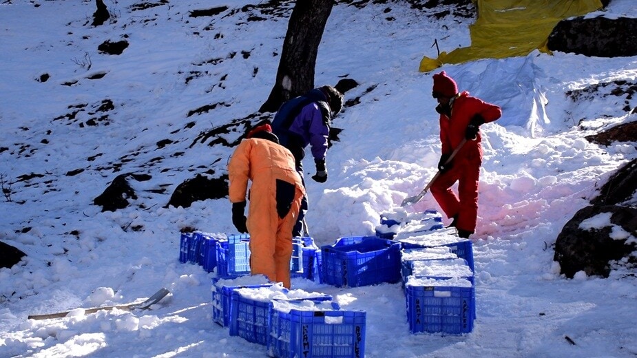 विकास नावाचा तरुण त्याच्या मित्राबरोबर मिळून हे इग्लू (Igloo) तयार करतो. News18 शी बोलताना विकासने सांगितलं की, एक इग्लू तयार करण्यासाठी चार ते पाच दिवसांचा कालावधी लागतो. उत्तम प्रतीचा बर्फ असल्यास इग्लू अतिशय चांगले तयार होतात. विकास नावाचा तरुण त्याच्या मित्राबरोबर मिळून हे इग्लू (Igloo) तयार करतो. News18 शी बोलताना विकासने सांगितलं की, एक इग्लू तयार करण्यासाठी चार ते पाच दिवसांचा कालावधी लागतो. उत्तम प्रतीचा बर्फ असल्यास इग्लू अतिशय चांगले तयार होतात.