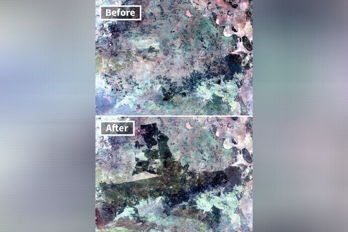 ऑस्ट्रेलियातील जंगलांना आग - मागील वर्षी उत्तर मध्य ऑस्ट्रेलियामध्ये जंगलाना मोठ्या प्रमाणात आग लागली होती. या आगीत अनेक मुक्या जंगली प्राण्यांना आपला जीव गमवावा लागला होता. या फोटोत आपण आग लागलेला भाग पाहू शकतो. यामध्ये मोठ्या प्रमाणात सुपीक जमिनीचे नुकसान झाले होते. (फोटो: boredpanda.com)