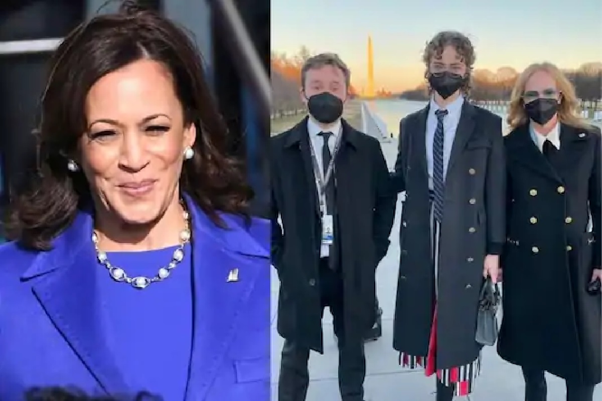 कमला हॅरिस यांच्या शपथविधीला पतीची पहिली पत्नी मुलांसह हजर; निखळ नात्याचं कौतुक