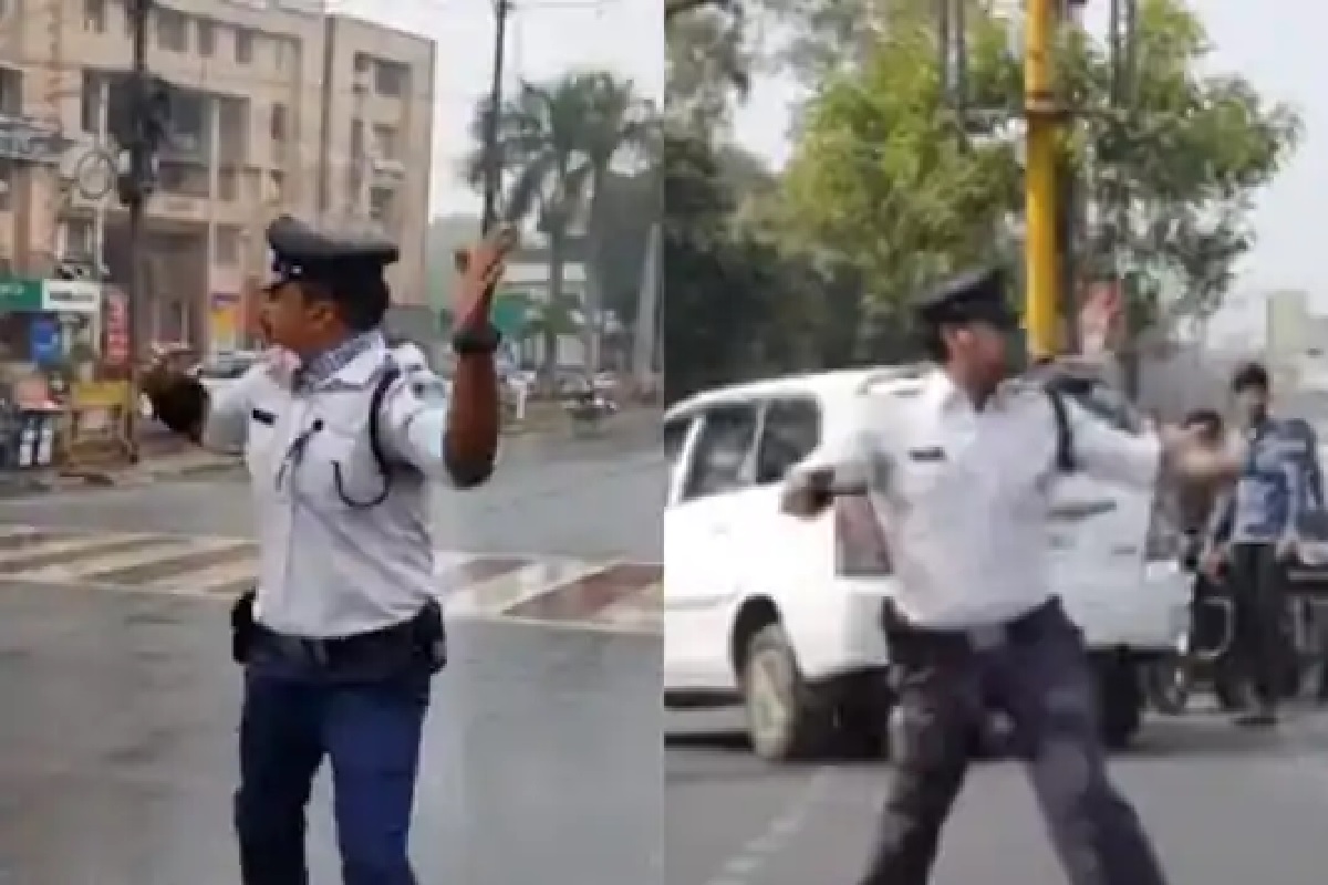 शिट्टी नाही Moonwalk करून ट्रॅफिक कंट्रोल करणारा वाहतूक पोलीस; VIDEO VIRAL