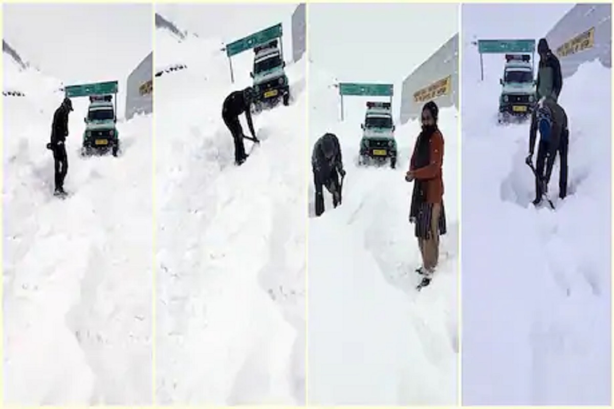 बर्फात अडकली अँब्युलन्स; रुग्णाचा जीव वाचवण्यासाठी कसे केले अथक प्रयत्न पाहा VIDEO