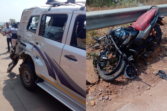 ट्रकला ओव्हरटेक करण्याच्या नादात भरधाव दुचाकी कारला धडकली, एकाचा जागीच मृत्यू