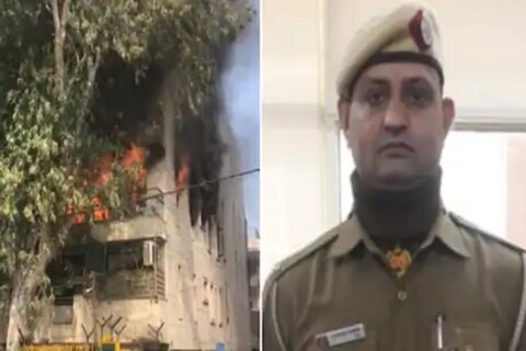 एका घरात आग (Fire) लागली होती, या आगीत दोन वृद्ध अडकले होते. अशात विक्रम यांनी स्वतःचा जीव धोक्यात टाकत घरात अडकलेल्या या दोघांना बाहेर काढलं आहे. 
