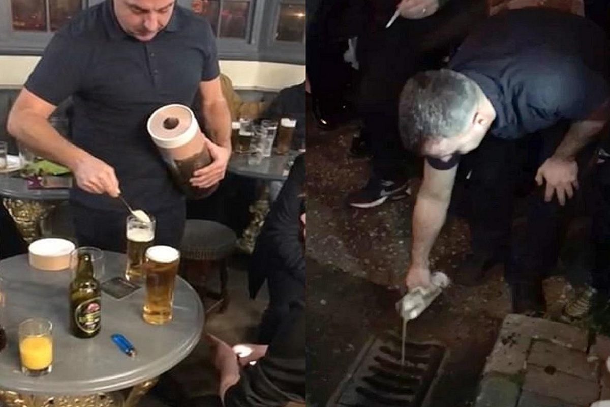 हे काय भलतंच! बिअरमध्ये चितेची राख मिसळून पबबाहेरील नाल्यात अस्थी विसर्जन