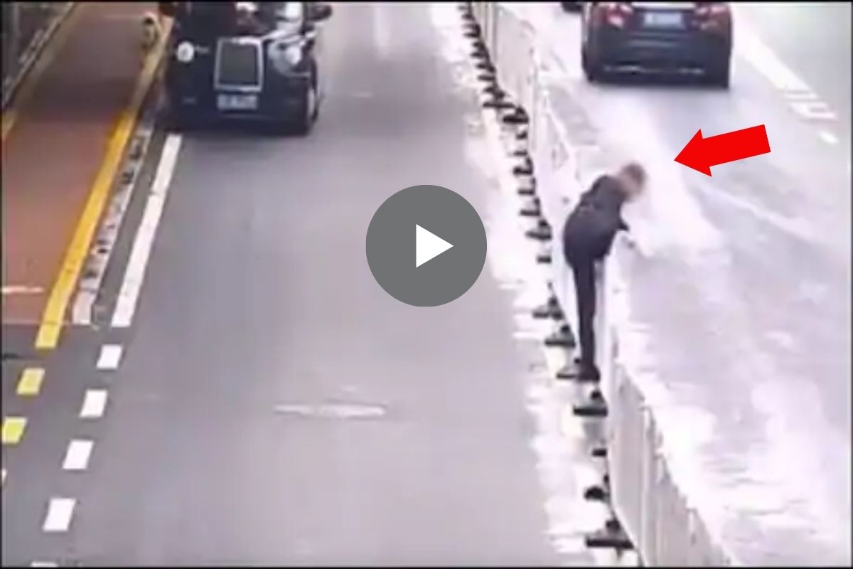 चालायचा कंटाळा म्हणून शॉर्टकट घेतला आणि भररस्त्यात झाली फजिती; पाहा VIDEO