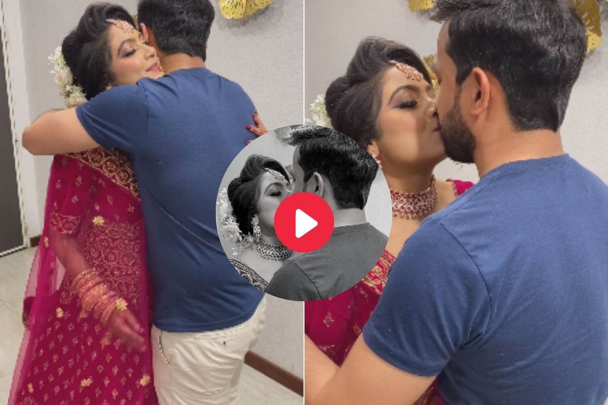 रिसेप्शनसाठी श्रृंगार करत असताना पतीनं दिलं अनोखं सरप्राइज; रोमॅंन्टिक VIDEO पाहून पडाल प्रेमात!