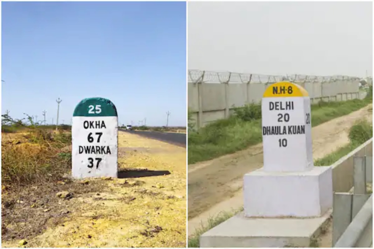 रस्त्याच्या कडेला असलेले माइलस्टोन्स वेगवेगळ्या रंगांचे का असतात? त्या रंगांचा अर्थ काय? वाचा सविस्तर