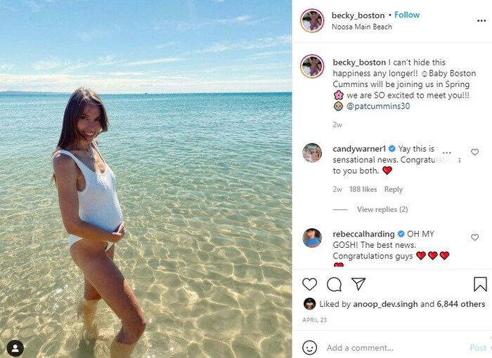  डेव्हिड वॉर्नरची पत्नी कँडी वॉर्नरनं ही सनसनाटी बातमी असून दोघांचं अभिनंदन अशा शुभेच्छा दिल्या आहेत. कमिन्सनं भारतामधील कोरोनाग्रस्तांसाठी 50 हजार ऑस्ट्रेलियन डॉलर्स म्हणजेच जवळपास 37 लाख 36 हजार रुपये देण्याची घोषणा केली आहे.