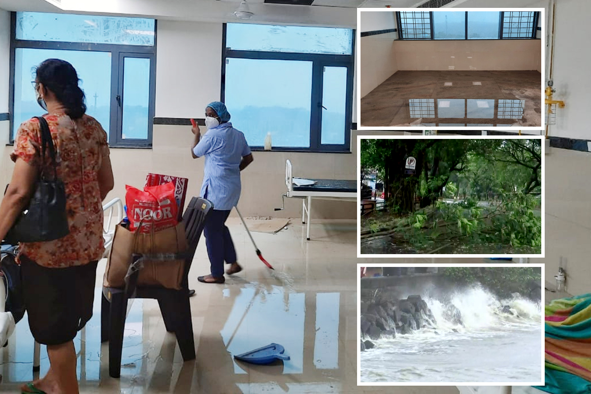 कोरोनाबरोबरच चक्रीवादळाशीही संघर्ष; गोव्यात कोविड सेंटरमध्ये घुसलं पावसाचं पाणी, प्रशासनाची धावपळ