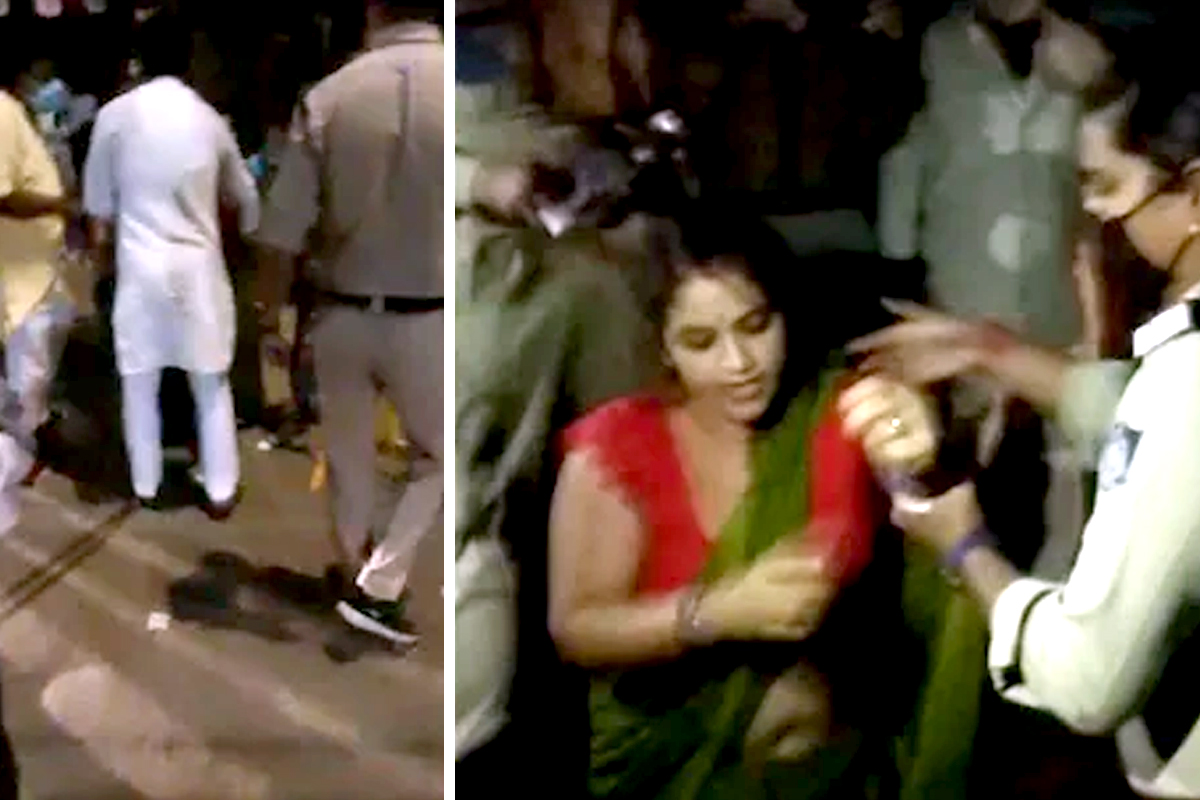 Video : पोलिसांची बाईक स्वारावर कारवाई, दंडासह हेडलाईटही फोडला, नंतर संतप्त पत्नीनं पोलिसांनाच घाम फोडला