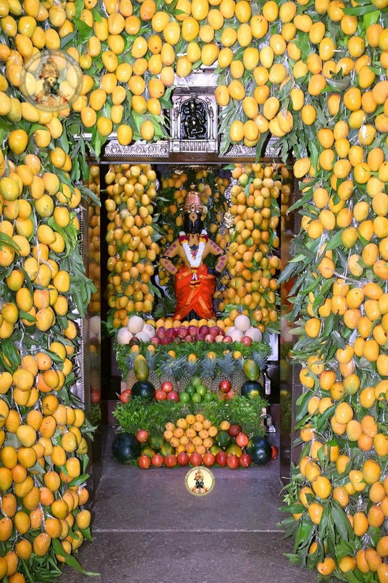 साडेतीन मुहूर्तांपैकी एक असलेल्या अक्षय्य तृतीयेला पंढरपूरात आज श्री विठूमाऊली आणि रखुमाईच्या गाभाऱ्याला हापूस आंब्याची आरास केली आहे. सावळा विठ्ठल आज आमराईत असल्याचे दिसत आहे. साडेतीन मुहूर्तांपैकी एक असलेल्या अक्षय्य तृतीयेला पंढरपूरात आज श्री विठूमाऊली आणि रखुमाईच्या गाभाऱ्याला हापूस आंब्याची आरास केली आहे. सावळा विठ्ठल आज आमराईत असल्याचे दिसत आहे.