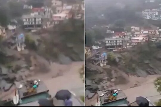महाप्रलयाची आठवण! देवप्रयागमध्ये ढगफुटी; 3 मजली इमारत जमीनदोस्त