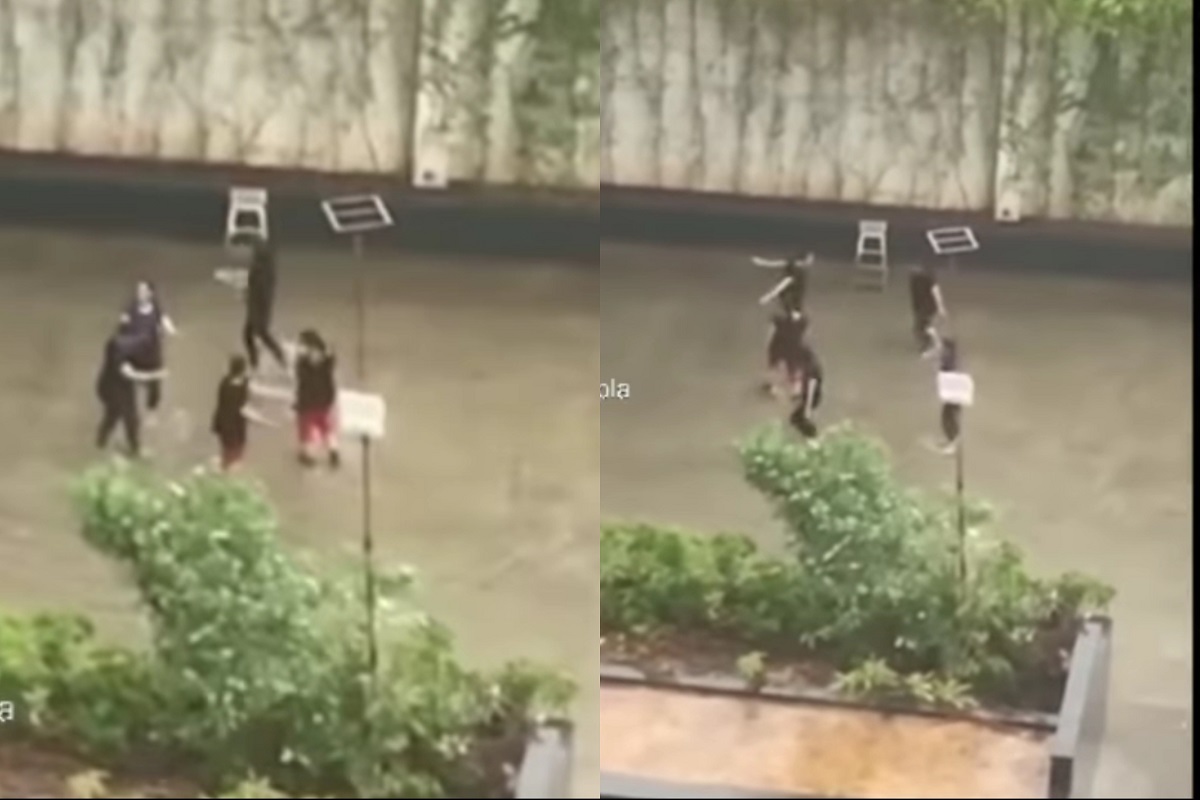 कोणाचं काय तर कोणाचं काय; भर वादळात महिलांचा सोसायटीत सुरू होता गरबा, Video Viral