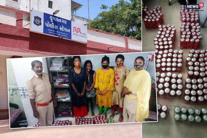 अहमदाबाद : कृष्णानगर येथील पोलिसांनी दारूची तस्करी करणाऱ्या चार तरुणींना ताब्यात घेतलं आहे. या हाई प्रोफाइल तरुणींना 214 बियर टीनसह ट्रेनमधून अटक करण्यात आली आहे. या चौघी महाराष्ट्रातील असल्याचं सांगितलं जात आहे. त्यांच्या बॅगेट बियरच्या टीन होत्या. विशेष म्हणजे या तरुणी वेगवेगळ्या डब्यात चढल्या होत्या. या चौघी अहमदाबादला येऊन तस्कऱ्यांना बियरचे टीन देतात. प्रवासादरम्यान त्या एकमेकींशी बातचीतदेखील करीत असतं. 
