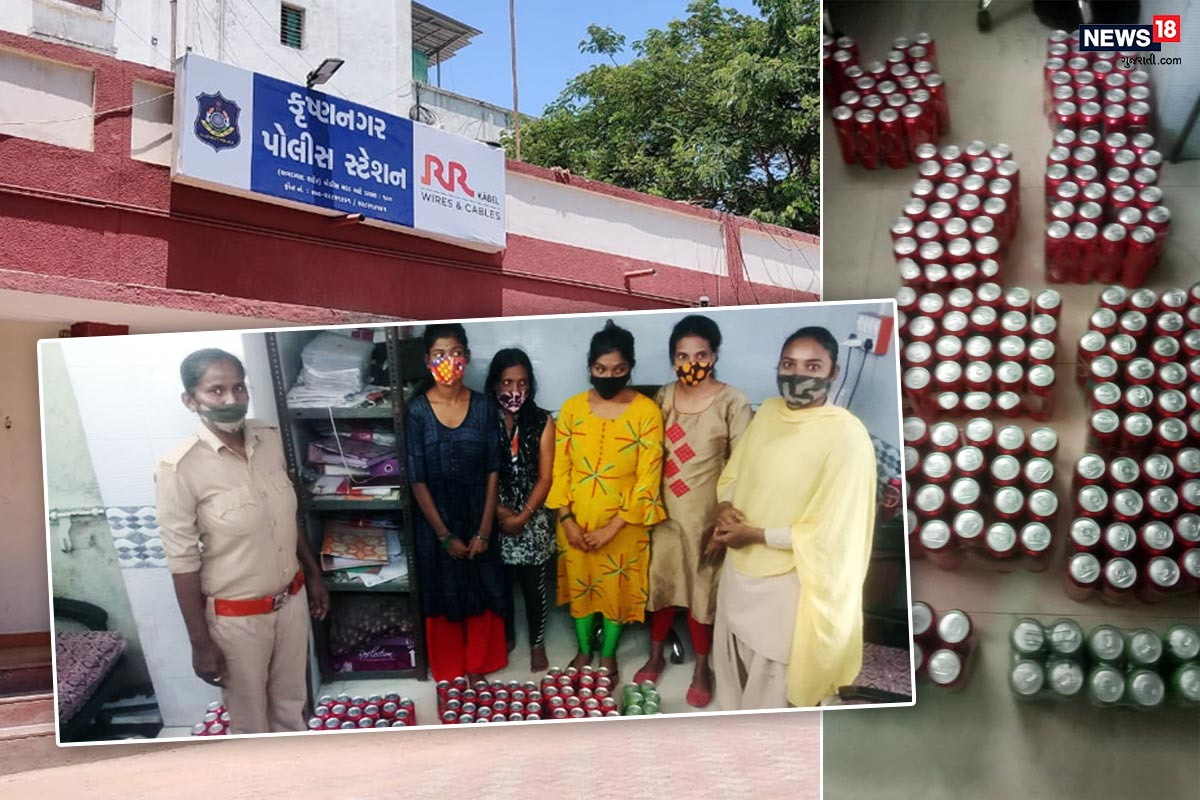 अहमदाबाद : कृष्णानगर येथील पोलिसांनी दारूची तस्करी करणाऱ्या चार तरुणींना ताब्यात घेतलं आहे. या हाई प्रोफाइल तरुणींना 214 बियर टीनसह ट्रेनमधून अटक करण्यात आली आहे. या चौघी महाराष्ट्रातील असल्याचं सांगितलं जात आहे. त्यांच्या बॅगेट बियरच्या टीन होत्या. विशेष म्हणजे या तरुणी वेगवेगळ्या डब्यात चढल्या होत्या. या चौघी अहमदाबादला येऊन तस्कऱ्यांना बियरचे टीन देतात. प्रवासादरम्यान त्या एकमेकींशी बातचीतदेखील करीत असतं. 