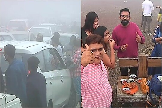 VIDEO: पर्यटनस्थळांवर बंदी तरी धबधब्यांवर पर्यटकांची तोबा गर्दी; तिसऱ्या लाटेला निमंत्रण?