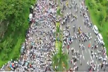 VIDEO : कुठं गेला कोरोना? नवी मुंबई विमानतळ नामांतर आंदोलनाचे ड्रोन शॉट्स