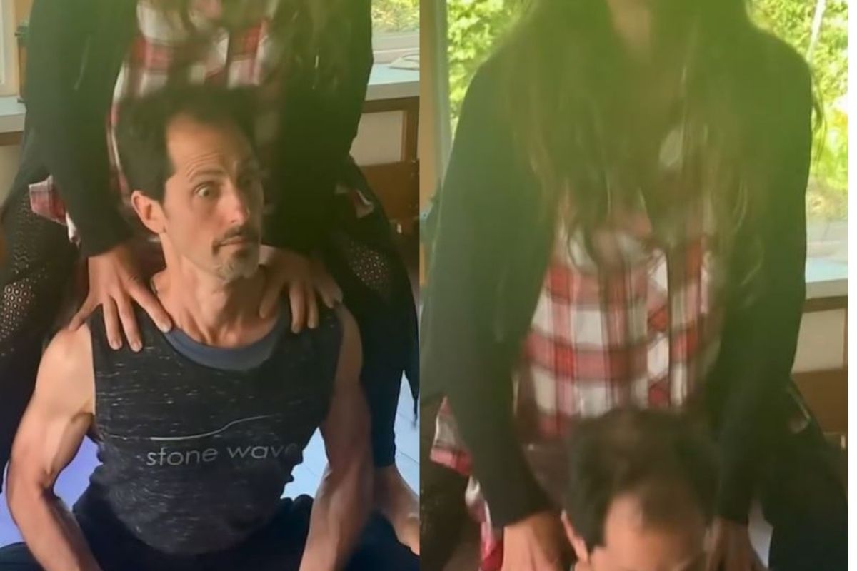 VIDEO: योगा करणाऱ्या व्यक्तीसोबत तरुणीनं अचानक केलं असं काही, की...; पाहून तुम्हालाही बसेल धक्का