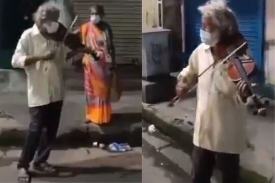 VIDEO: वाह काय गाणं वाजवलं! आजोबांचं व्हायोलिन स्क्लि पाहून आठवतील किशोर कुमार