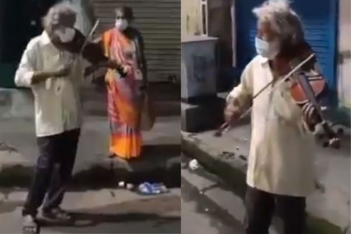VIDEO: वाह काय गाणं वाजवलं! आजोबांचं व्हायोलिन स्क्लि पाहून आठवतील किशोर कुमार