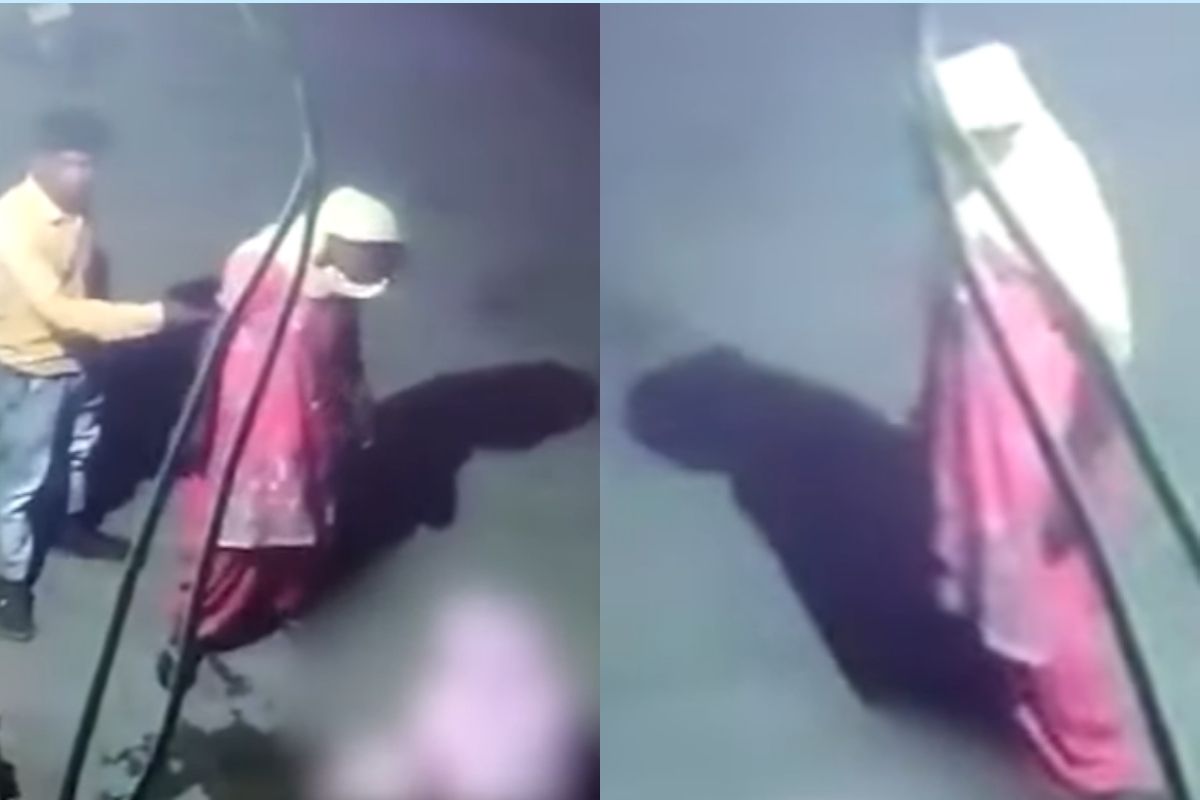 VIDEO : भररस्त्यात नवजात बाळाला दिला जन्म, नंतर नाल्यात फेकलं; CCTV मध्ये धक्कादायक प्रकार कैद