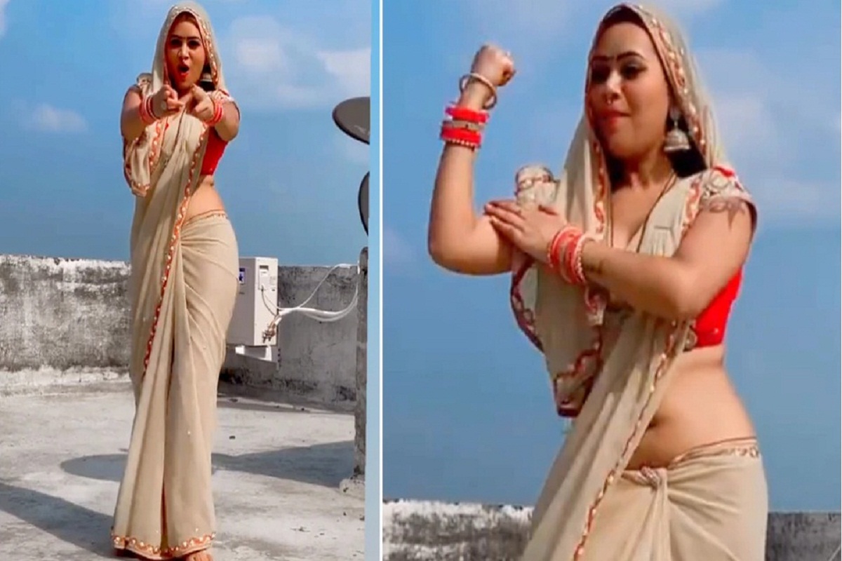 साडी नेसून 'भाभीजीं'चा हरियाणवी गाण्यावर जबरदस्त डान्स, VIDEO सोशल मीडियावर तुफान हिट