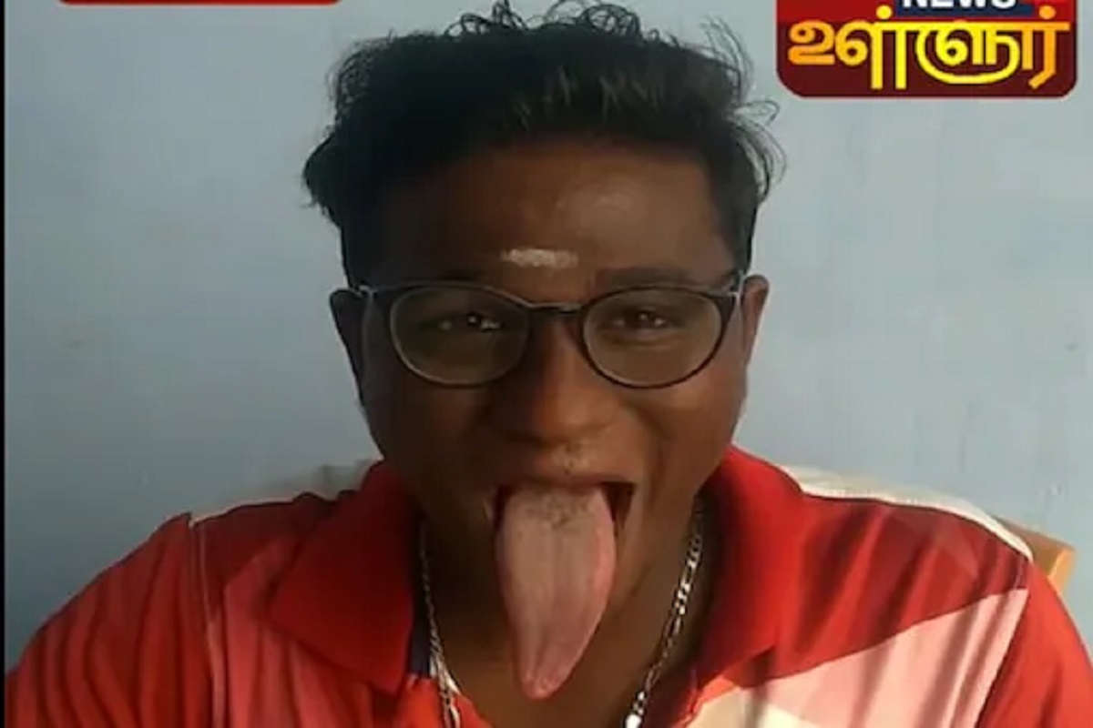OMG! जीभ आहे की काय; तरुणाच्या Long Tongue चा रेकॉर्ड