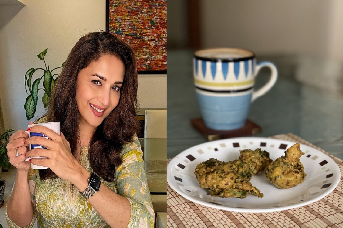 माधुरी दीक्षितलाही आवरला नाही चहा-भजी खाण्याचा मोह; खरंच योग्य आहे का हे फूड कॉम्बिनेशन?