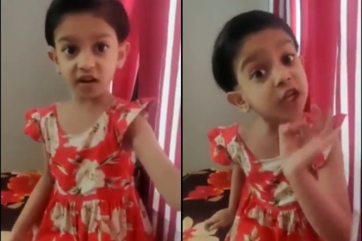 तुम्हाला तरी माहिती आहे का? कोरोनाचा इतिहास, वर्तमान सांगतेय ही चिमुरडी; VIDEO पाहून तोंडात बोटं घालाल!