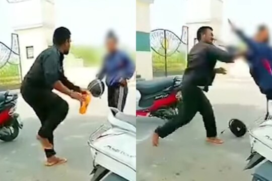 कुठे आहे महिला सुरक्षा? भररस्त्यात महिलेला चपलेने मारहाण; VIDEO शूट करीत राहिले बघे