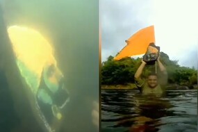 SPECIAL REPORT :  दीड तास पाण्याखाली श्वास रोखून रेखाटले शिवरायांचं चित्र