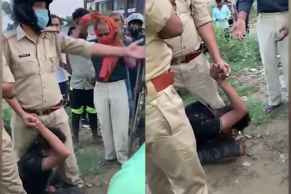 VIDEO : कोरोना योद्ध्यांचा क्रूर चेहरा; विनामास्क दिसला म्हणून तरुणाला बेदम मारहाण, पोलिसांनी पायाखाली ठेवलं दाबून