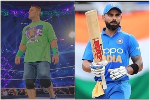 WWE स्टार जॉन सिनाने (John Cena) टीम इंडियाचा कर्णधार विराट कोहलीचा (Virat Kohli) एक फोटो त्याच्या इन्स्टाग्राम अकाऊंटवर शेयर केला आहे. या फोटोमध्ये विराट हातात बॅट पकडून उभा आहे.