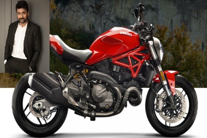 या लिस्ट मध्ये ९ व्या नंबरवर आहे अभिनेता सूर्या. त्याच्याकडे डुकाटी 821 आहे तिची किंमत 11 लाख रुपये आहे. 