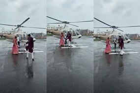 आईचं स्वप्न पूर्ण करण्यासाठी मुलाने चक्क हेलिकॉप्टरमधून आणली नवी नवरी! पहा PHOTO