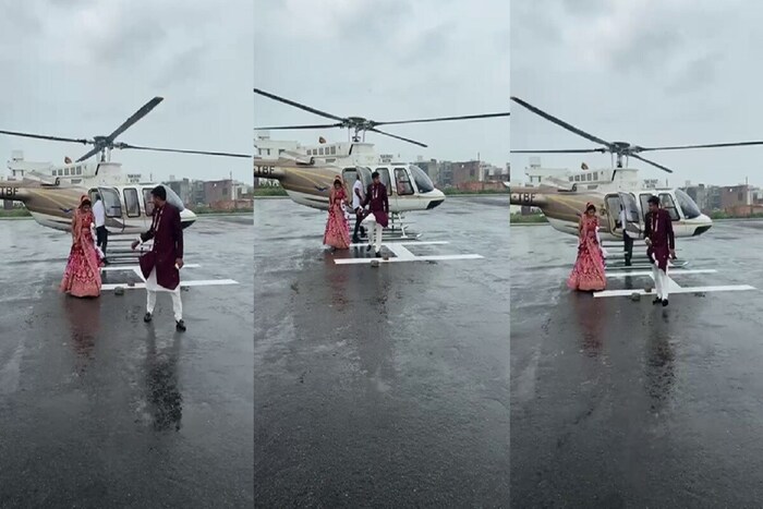 मुनीश सैनी असे या युवकाचे नाव असून त्यानं आपल्या नवपरिणित पत्नीला चक्क हेलिकॉप्टरमधून घरी नेलं. या तामझामवाल्या वरातीची चर्चा पंचक्रोशीत अजून सुरू आहे.